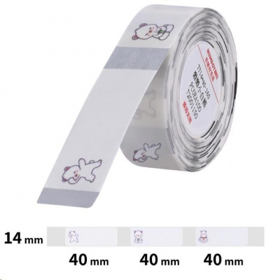 Niimbot A2G88778801, 14x40mm, 160buc., Ursuleți de pluș, etichete autoadezive