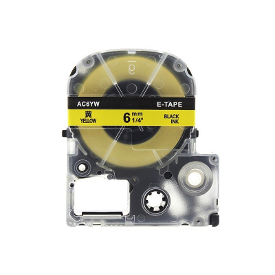 Epson LK-2YBP, SC6YW, C53S652002, 6mm x 9m, text negru / fundal galben, banda compatibila