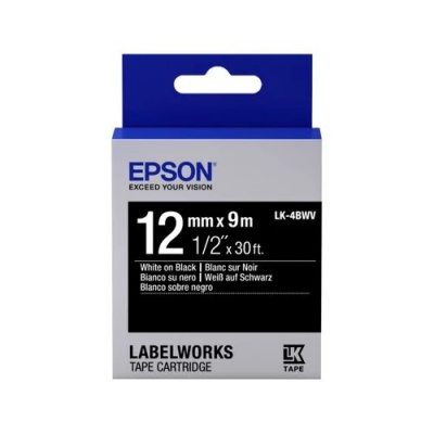 Epson LabelWorks LK-4BWV C53S654009 12mm x 9m, text alb / fundal negru, banda original