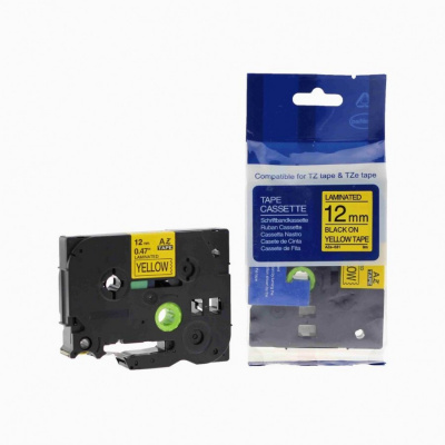 Banda compatibila Brother TZ-631 / TZe-631, 12mm x 8m, text negru / fundal galben