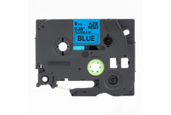 Banda compatibila Brother TZ-FX521 / TZe-FX521, 9mm x 8m, flexi, text negru / fundal albastru