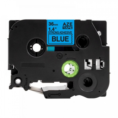 Banda compatibila Brother TZ-S561 / TZe-S561, 36mm x 8m, extr.adh. text negru / fundal albastru