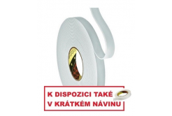 3M 9515W Bandă dublu adezivă din spumă pentru montaj, albă 19 mm x 33 m