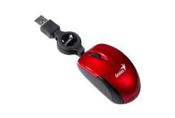 Genius Mouse Micro Traveler V2 31010125107, 1200DPI, optical, 3tl., Cu fir USB, roșu, Micro