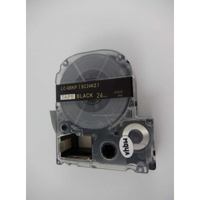 Epson LK-6BKP, SC24KZ, C53S672096, 24mm x 9m, text auriu / fundal negru, banda compatibila