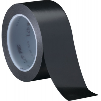 3M 471 Banda adeziva din PVC, 75 mm x 33 m, negru