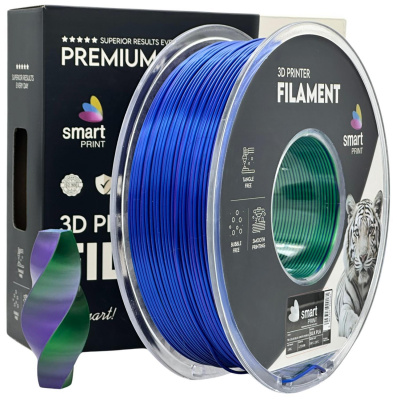 Smart Print FG-S104-E1, 3D filament, PLA Silk, 1,75mm, 1000g, Tri Color, Multicolor (Blue, Green, Purple)