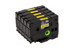 Brother HGE-631, 12mm x 8m, text negru / galben alb, banda original