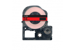 Epson HTC24PW, 24mm x 8m, text negru / roz fundal, banda compatibila