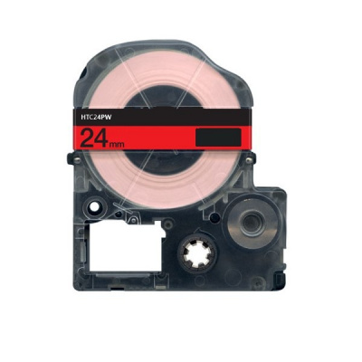 Epson HTC24PW, 24mm x 8m, text negru / roz fundal, banda compatibila