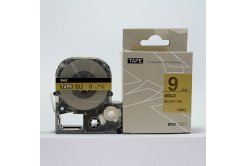 Epson LC-SM9ZW, 9mm x 8m, text negru / fundal auriu, banda compatibila