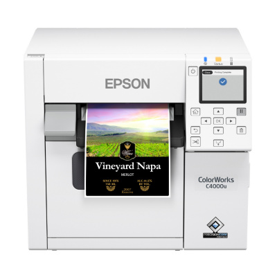 Epson ColorWorks C4000e (mk) C31CK03102MK, color imprimantă de etichete, Matt Black Ink, cutter, ZPLII, USB, Ethernet