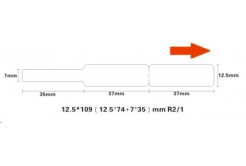 Niimbot A2K88218301, 12,5x109mm, 65buc., alb etichete autoadezive pentru cabluri