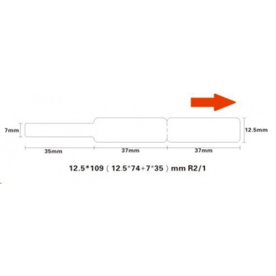 Niimbot A2K88218301, 12,5x109mm, 65buc., alb etichete autoadezive pentru cabluri