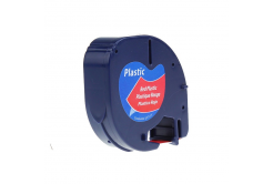 Banda compatibila Dymo 59424, S0721580 / 91203, S0721630, 12mm x 4m, text negru / fundal rosu