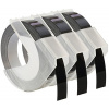 Banda compatibila Dymo S0847730, 9mm x 3 m, text alb / fundal negru, 3 buc.