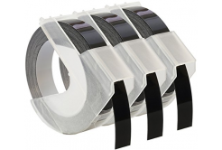 Banda compatibila Dymo S0847730, 9mm x 3 m, text alb / fundal negru, 3 buc.