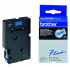 Brother TC-501, 12mm x 7,7m, text negru / fundal albastru, laminat, banda original