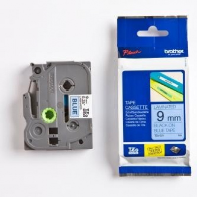 Brother TZ-521 / TZe-521, 9mm x 8m, text negru / fundal albastru, banda original