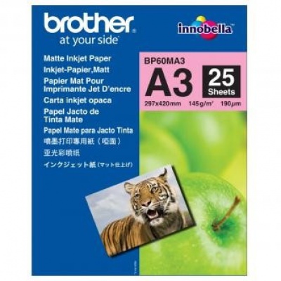 Brother BP60MA3 Photo mat Paper, hartie foto, mat, alb, A3, 145 g/m2, 25 buc