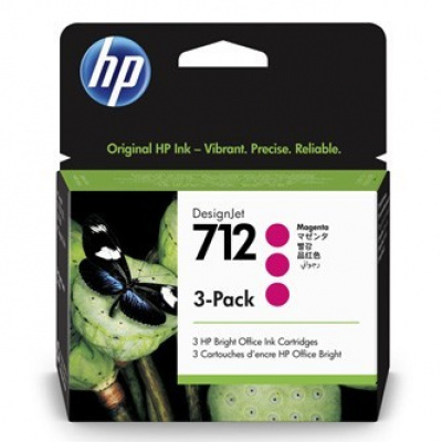 HP 712 3ED78A purpuriu (magenta) 3 buc. cartus original