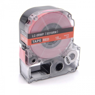 Epson LC-5RWP, SD18RW, 18mm x 8m, text alb / fundal rosu, banda compatibila
