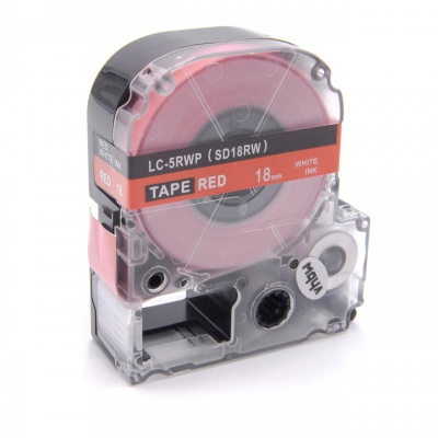 Epson LC-SD18RW, 18mm x 8m, text alb / fundal rosu, banda compatibila