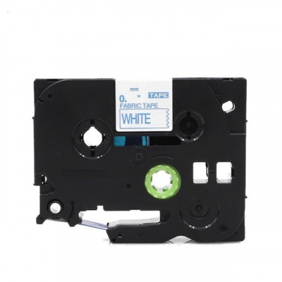 Banda compatibila Brother TZe-FA2, 9mm x 3m, text albastru / fundal alb, iron-on