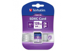 Verbatim paměťová karta Secure Digital Card Premium U1, 128GB, SDXC, 44025, UHS-I U1 (Class 10)