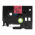 Banda compatibila Brother TZ-S411 / TZe-S411, 6mm x 8m, extr.adh. text negru / fundal rosu
