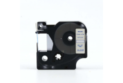 Banda compatibila Dymo 53711, 24mm x 7m, text albastru / fundal transparent