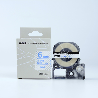 Epson LK-2TLN, ST6BW, 6mm x 9m, text albastru / fundal transparent, banda compatibila