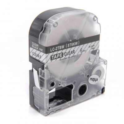 Epson LK-2TBN, ST6KW, C53S652004, 6mm x 9m, text negru / fundal transparent, banda compatibila