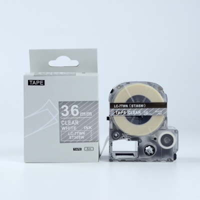 Epson LK-7TWN, ST36SW, 36mm x 9m, text alb / fundal transparent, banda compatibila