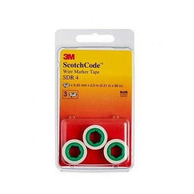 3M SDR Páska pro označování kabelů a vodičů, číslice (3 role v blistru) 3 role s číslicí 4