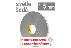 3M VHB™ 4956-P, gr., 1,5 mm; bandă acrilică dublu adezivă foarte puternică, gri deschis, 19 mm x 3 m