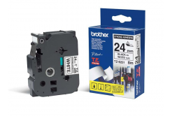 Brother TZ-S251 / TZe-S251, 24mm x 8m, text negru / fundal alb, banda original
