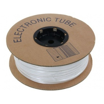Tub termocontractabil 2:1, fără halogen, cu autoextincție, diametru 12,7/6,4mm, UL, alb, plat, 100m