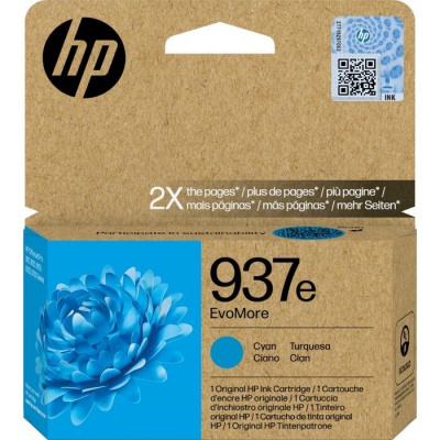 HP 937e 4S6W6NE EvoMore azuriu (cyan) cartus original