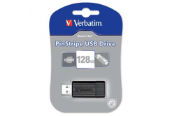 Verbatim USB flash disk, USB 2.0, 128GB, Pinstripe, černý, 49071