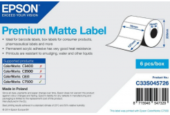 Epson C33S045726 Premium Matte, pentru ColorWorks, 76x127mm, 960buc., alb etichete autoadezive