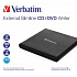 mecanică externă VERBATIM Slimline CD/DVD Writer USB - fără NERO