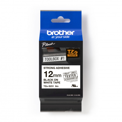 Brother TZ-S231 / TZe-S231 Pro Tape, 12mm x 8m, text negru/fundal alb, banda original