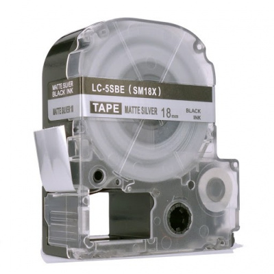 Epson LK-5SBM, SM18X, C53S672094, 18mm x 9m, text negru / mat fundal argintiu, banda compatibila