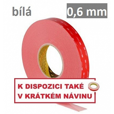 3M VHB™ LSE-060WF Bandă adezivă dublu-față cu lipire puternică pentru materiale plastice LSE, grosime 0,6 mm 15 mm x 33 m