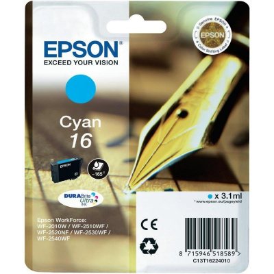 Epson T16224022, T162240 azuriu (cyan) cartus original