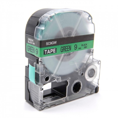 Epson LC-SC9GW, 9mm x 8m, text negru / fundal verde, banda compatibila