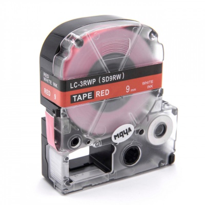Epson LC-SD9RW, 9mm x 8m, text alb / fundal rosu, banda compatibila