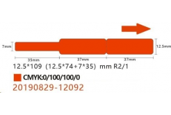 Niimbot A2K18638001, 12,5x109mm, 65buc., roșu etichete autoadezive pentru cabluri