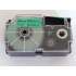 Banda compatibila Casio XR-24GN1, 24mm x 8m, text negru / fundal verde